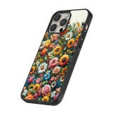 Coque iPhone 16 Pro Max - Silicone rigide noir Summer Floral Pattern