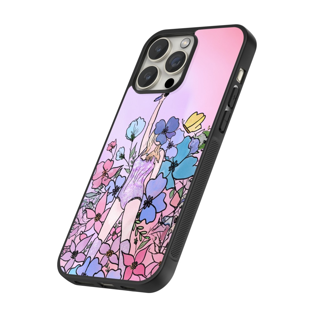 Coque iPhone 16 Pro Max - Silicone rigide noir Taylor Swift Sketch - Pink