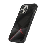 iPhone 16 Pro Case Hülle - Silikon schwarz Black Red Lines