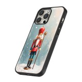 Coque iPhone 16 Pro - Silicone rigide noir Christmas 25 Nutcracker Snow
