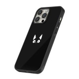 iPhone 16 Pro Case Hülle - Silikon schwarz Funny cat on black