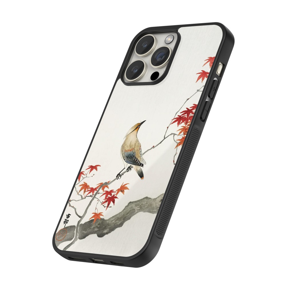 iPhone 16 Pro Case Hülle - Silikon schwarz Japanese Bird