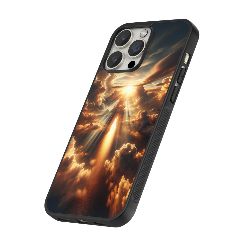 iPhone 16 Pro Case Hülle - Silikon schwarz Himmelsleuchten Zenit
