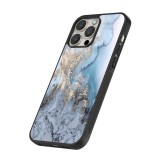Coque iPhone 16 Pro - Silicone rigide noir Marble 04