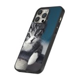 Coque iPhone 16 Pro - Silicone rigide noir Meow 23