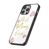 Coque iPhone 16 Pro - Silicone rigide noir Mom 2024 best Mom ever