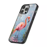 Coque iPhone 16 Pro - Silicone rigide noir Paint Flamingo