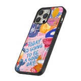 Coque iPhone 16 Pro - Silicone rigide noir Preppy Today is Going to be a good day