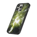 Coque iPhone 16 Pro - Silicone rigide noir Spring 23 forest blue sky