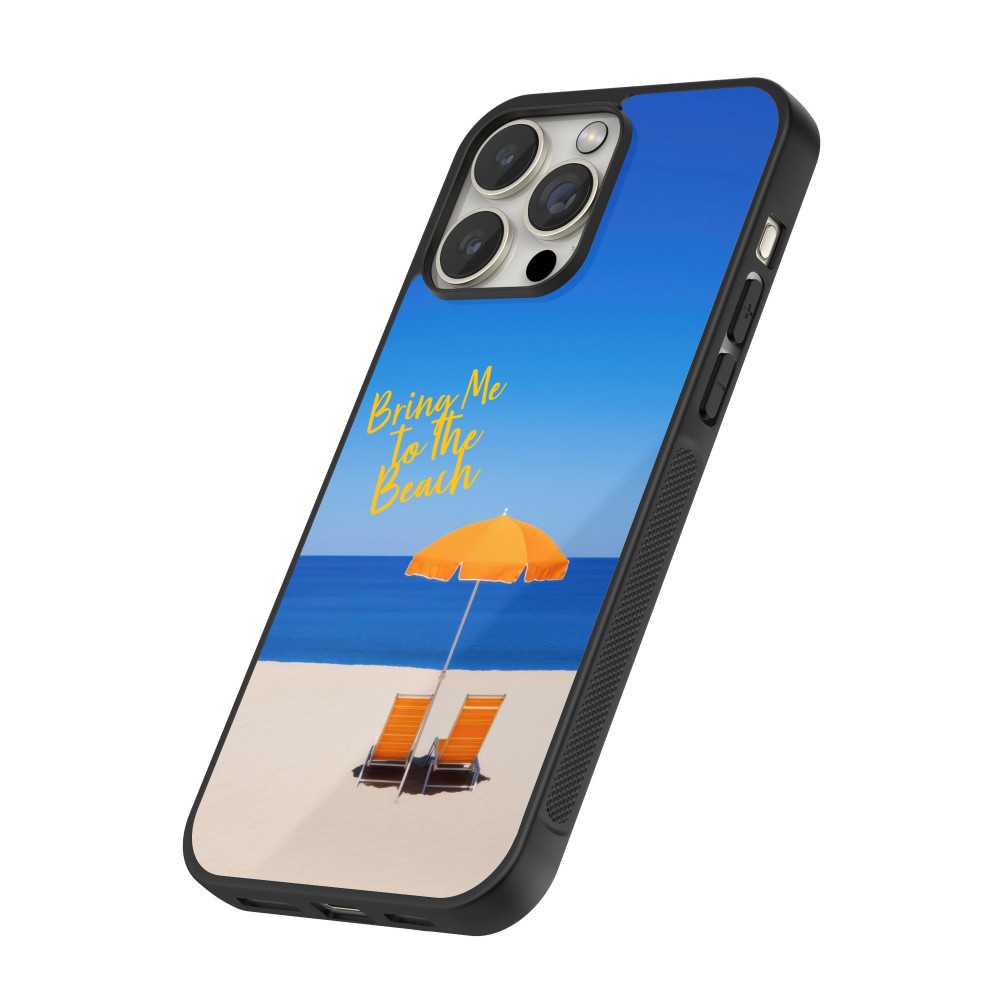 iPhone 16 Pro Case Hülle - Silikon schwarz Summer 2025 Bring me to the beach