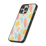 iPhone 16 Pro Case Hülle - Silikon schwarz Summer 2025 Pattern citron