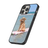 iPhone 16 Pro Case Hülle - Silikon schwarz Summer Dog on Paddle