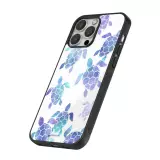 iPhone 16 Pro Case Hülle - Silikon schwarz Turtles pattern watercolor