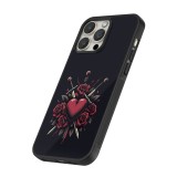 Coque iPhone 16 Pro - Silicone rigide noir Valentine 2024 gothic love