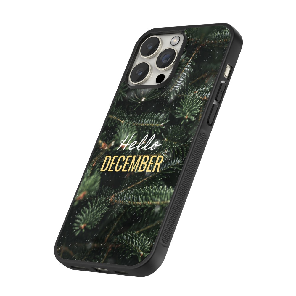 Coque iPhone 16 Pro - Silicone rigide noir Winter 25 Winter hello december