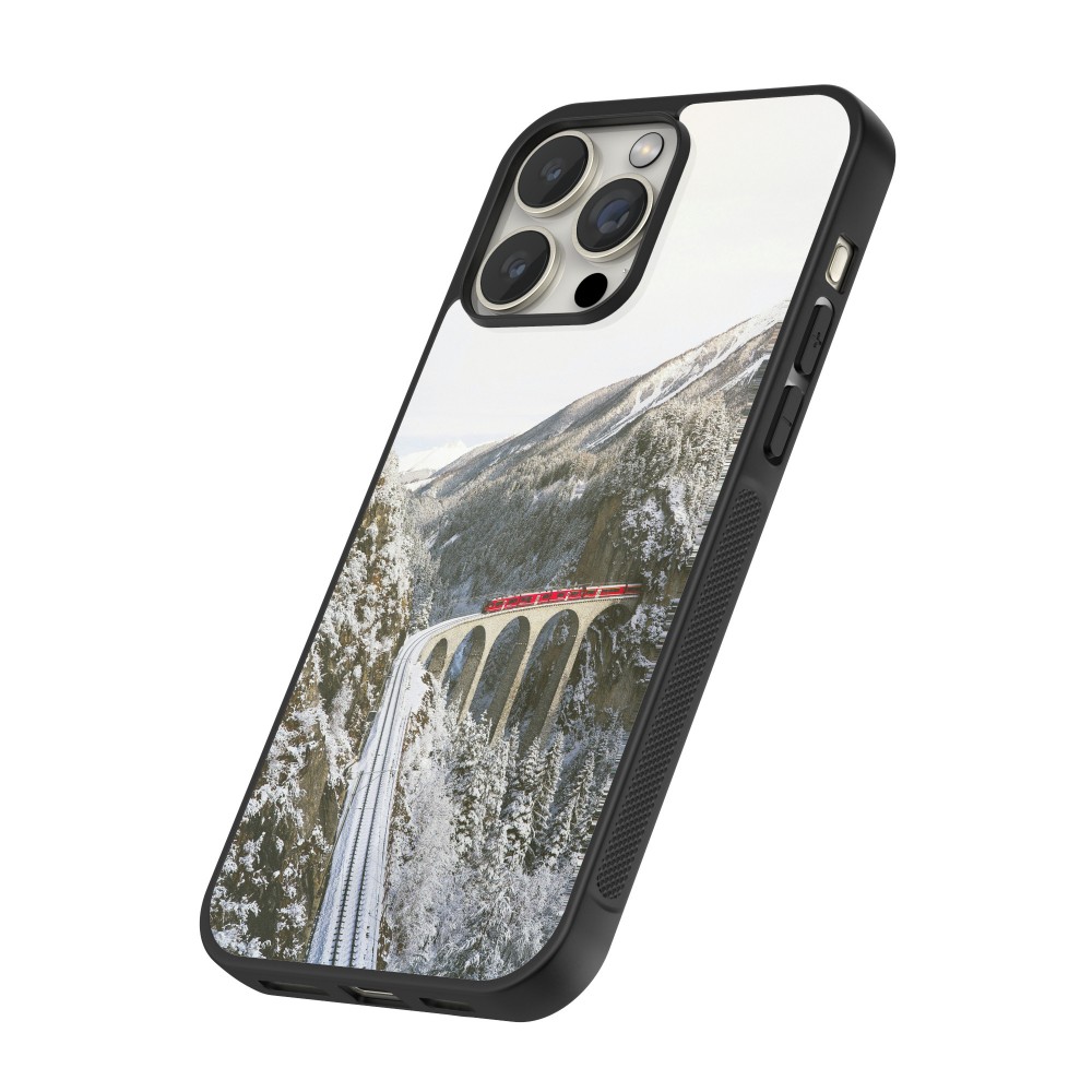 Coque iPhone 16 Pro - Silicone rigide noir Winter 25 Winter polar express