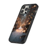 Coque iPhone 16 Pro - Silicone rigide noir Winter 25 Winter snowy road