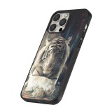 iPhone 16 Pro Case Hülle - Silikon schwarz Zen Tiger