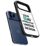 Coque iPhone 17 Pro Max - Silicone rigide noir 100% unique générée par intelligence artificielle (AI) avec vos idées