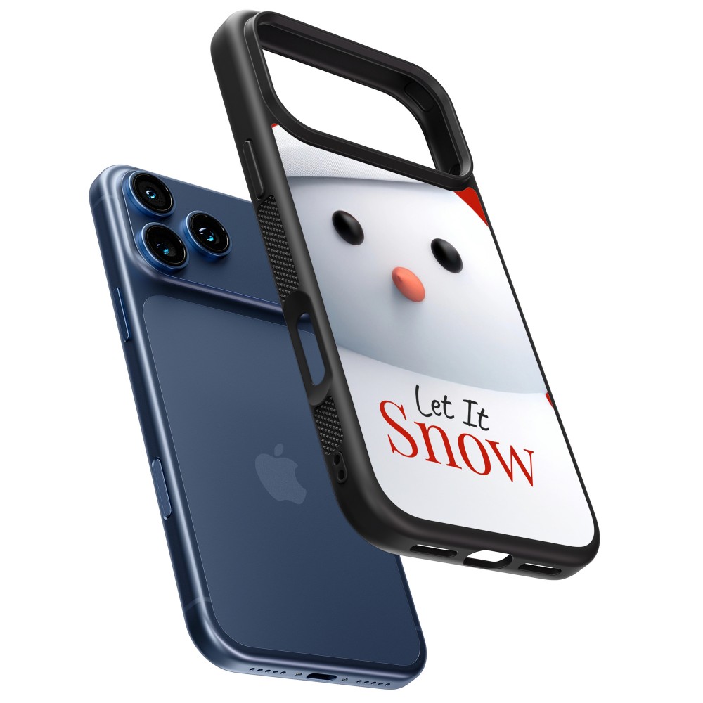 iPhone 17 Pro Max Case Hülle - Silikon schwarz Christmas 25 Xmas Snowman