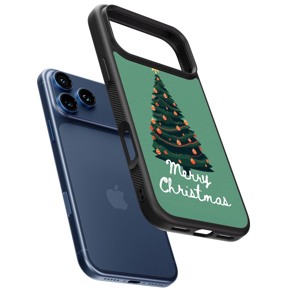 Coque iPhone 17 Pro Max - Silicone rigide noir Christmas 25 Xmas Tree