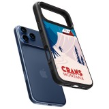 Coque iPhone 17 Pro Max - Silicone rigide noir Crans-Montana Cabane