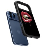 iPhone 17 Pro Max Case Hülle - Silikon schwarz Lips bullet