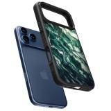 iPhone 17 Pro Max Case Hülle - Silikon schwarz Majestätischer grüner Marmor