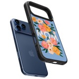 Coque iPhone 17 Pro Max - Silicone rigide noir Mom 2026 Flowers