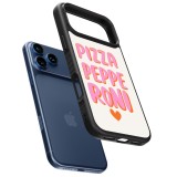 Coque iPhone 17 Pro Max - Silicone rigide noir Pizza pepperoni 2026