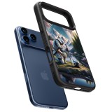 Coque iPhone 17 Pro Max - Silicone rigide noir Samurai Katana Lune