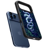 iPhone 17 Pro Max Case Hülle - Silikon schwarz Snake Blue Anaconda
