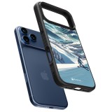 Coque iPhone 17 Pro Max - Silicone rigide noir Snowboarder Montagne