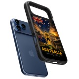 Coque iPhone 17 Pro Max - Silicone rigide noir Football Australie splash 2026