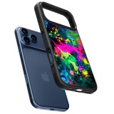 Coque iPhone 17 Pro Max - Silicone rigide noir Splash paint