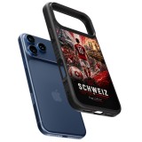 iPhone 17 Pro Max Case Hülle - Silikon schwarz Fussball Schweiz splash 2026