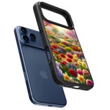 Coque iPhone 17 Pro Max - Silicone rigide noir Spring 25 Bouquet printemps
