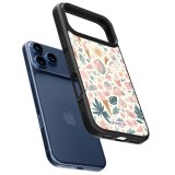 Coque iPhone 17 Pro Max - Silicone rigide noir Summer Pink Pattern