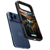 iPhone 17 Pro Max Case Hülle - Silikon schwarz Sonnenuntergang Waldsee