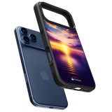 iPhone 17 Pro Case Hülle - Silikon schwarz Sonnenuntergang gelb violett