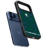 Coque iPhone 17 Pro - Silicone rigide noir Maillot de football Arabie saoudite 2026 personnalisable