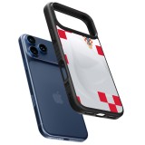 Coque iPhone 17 Pro - Silicone rigide noir Maillot de football Croatie 2022 personnalisable