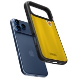 Coque iPhone 17 Pro - Silicone rigide noir Maillot de football Roumanie