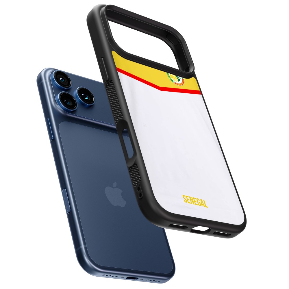 iPhone 17 Pro Case Hülle - Silikon schwarz Senegal 2022 personalisierbares Fußballtrikot