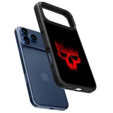 Coque iPhone 17 Pro - Silicone rigide noir Halloween 2023 scary skull