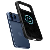 iPhone 17 Pro Case Hülle - Silikon schwarz Happy smiley irisirt