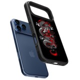 iPhone 17 Pro Case Hülle - Silikon schwarz Japanese style Dragon Tattoo Red Black