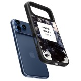 Coque iPhone 17 Pro - Silicone rigide noir Marble Good Vibes Only