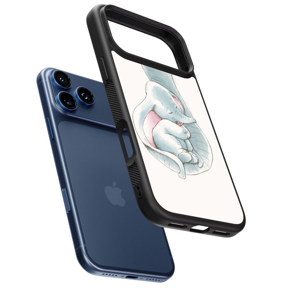 Coque iPhone 17 Pro - Silicone rigide noir Mom 1903