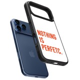 Coque iPhone 17 Pro - Silicone rigide noir Nothing is Perfetc